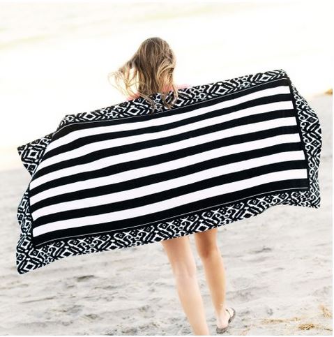 Black Stripe Havana Beach Towel