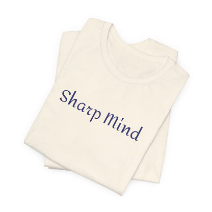Sharp Mind Tee | Minimal Script Text Shirt, Cream Casual Top