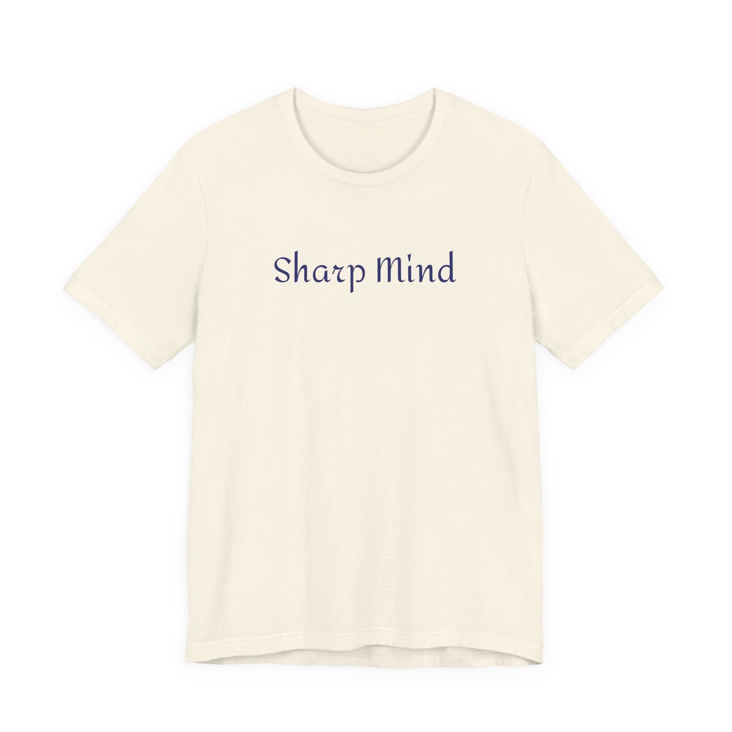 Sharp Mind Tee | Minimal Script Text Shirt, Cream Casual Top