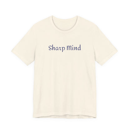 Sharp Mind Tee | Minimal Script Text Shirt, Cream Casual Top
