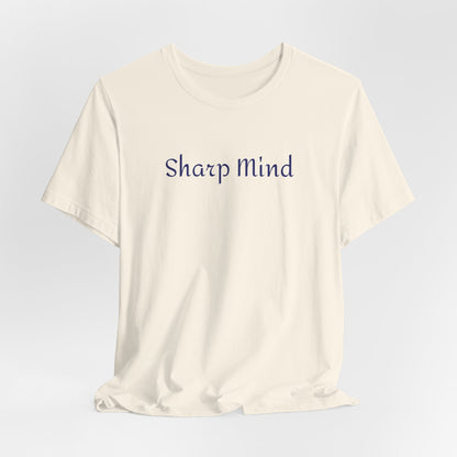 Sharp Mind Tee | Minimal Script Text Shirt, Cream Casual Top