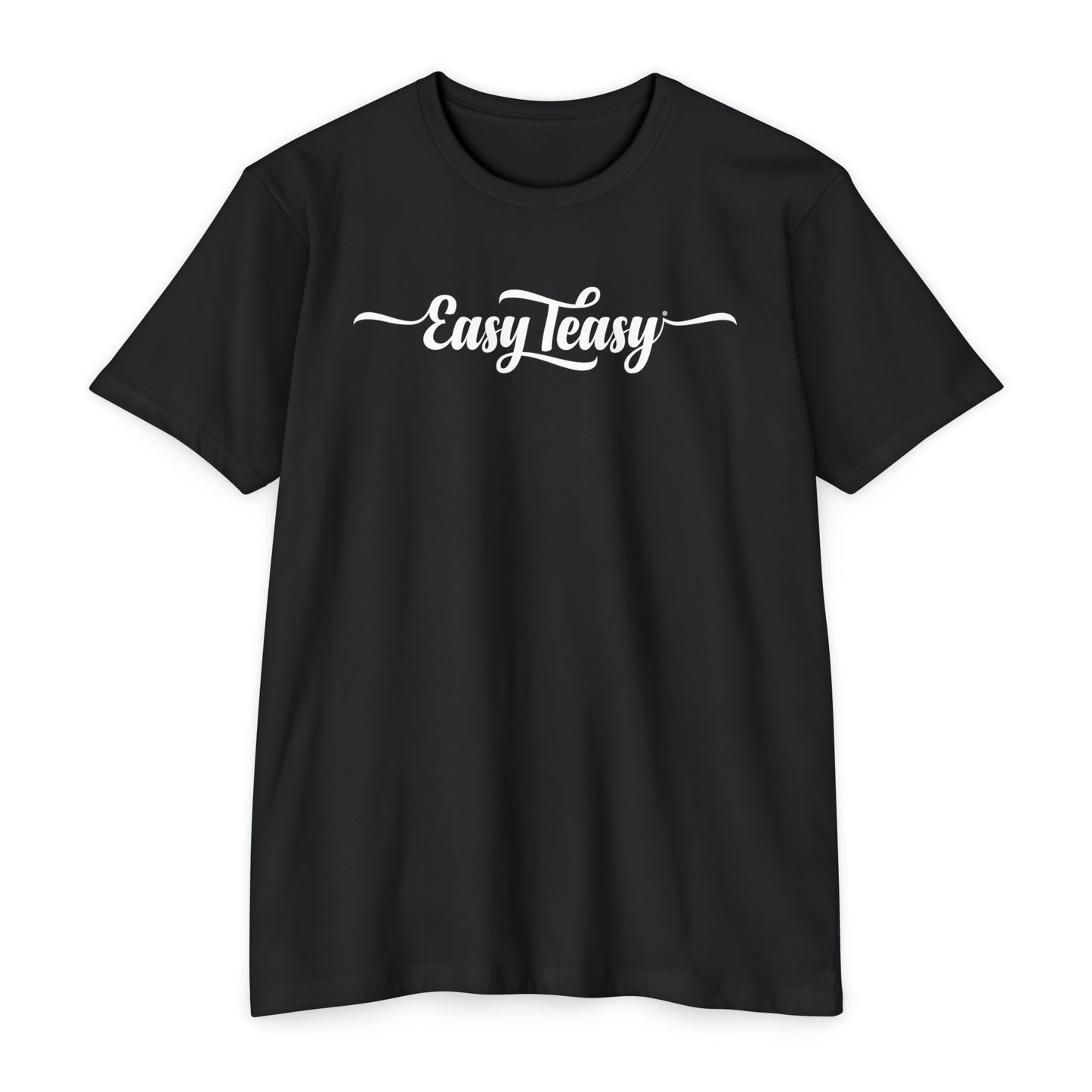 EasyTeasy Logo Classic Black Tee — Plain Unisex Jersey T-Shirt