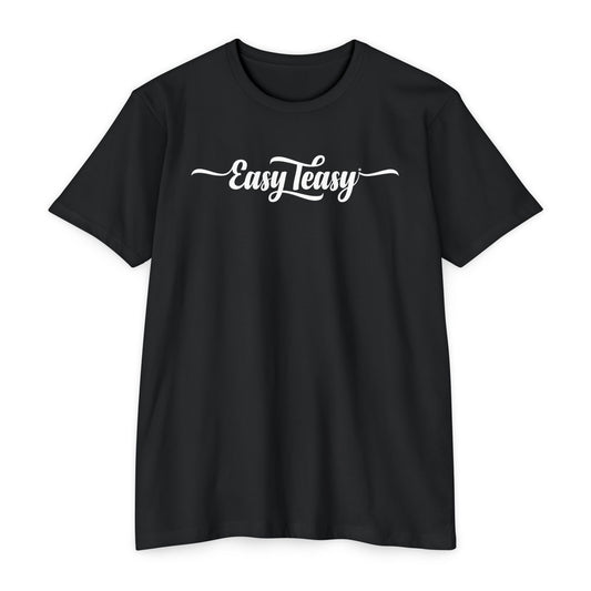 EasyTeasy Logo Classic Black Tee — Plain Unisex Jersey T-Shirt